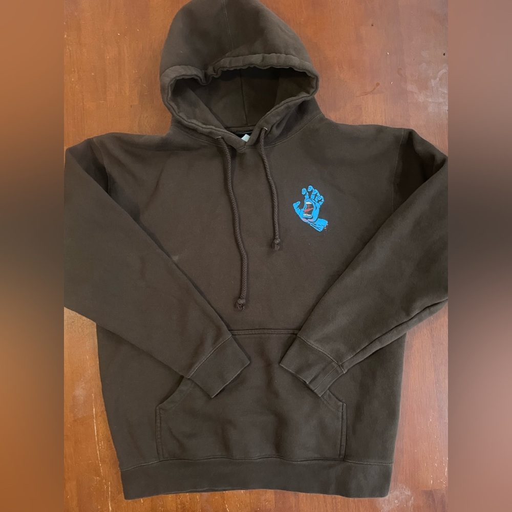 Santa Cruz Skateboards Screaming Hand Hoodie Men’s Large Brown